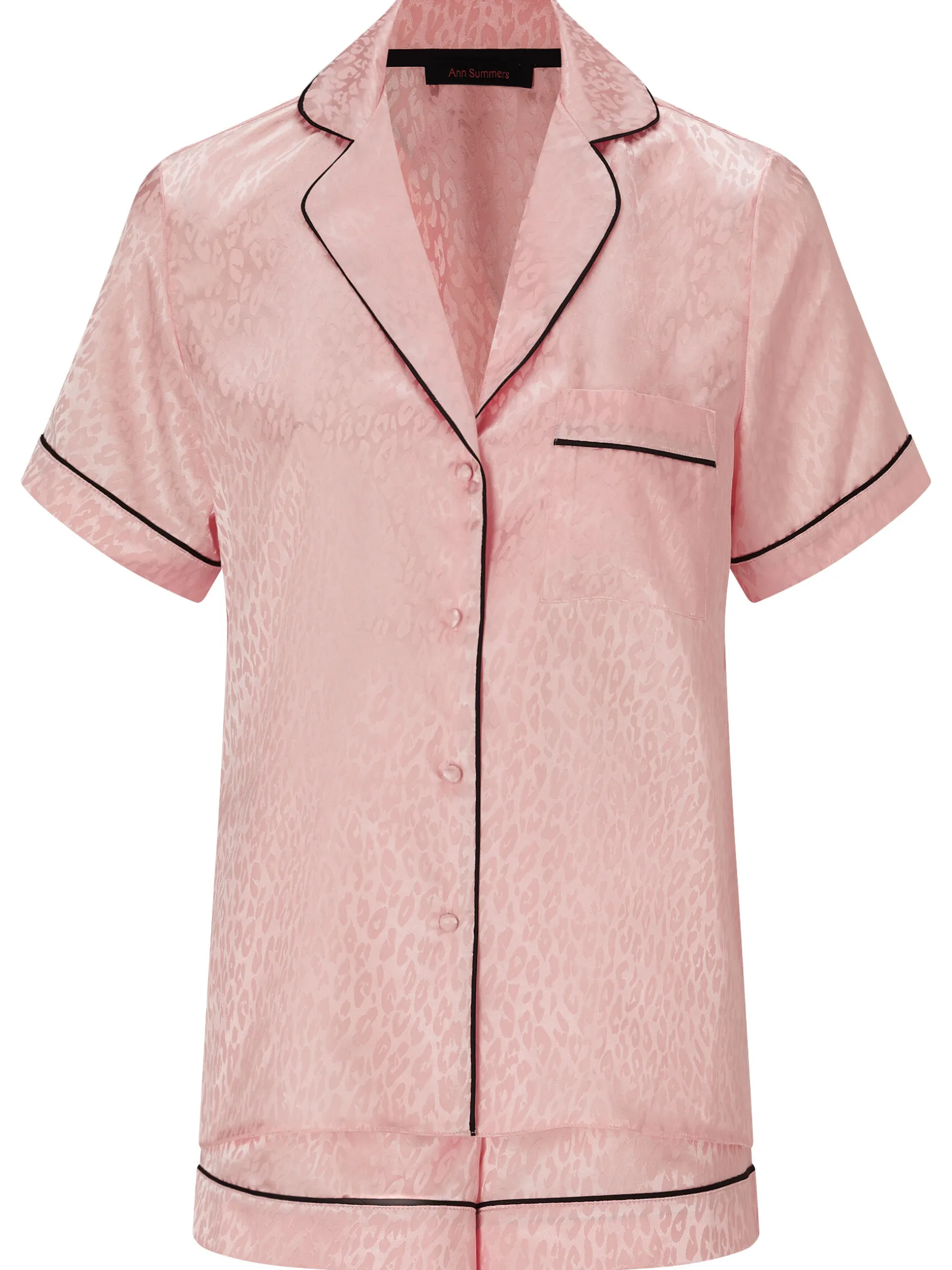 Signature Satin Pyjama Shirt & Shorts Set - Pale Pink