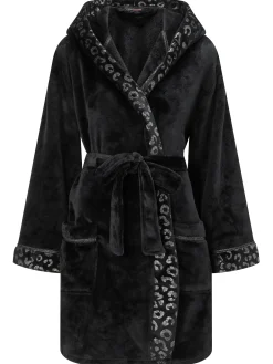 Signature Sparkle Fluffy Robe - Black