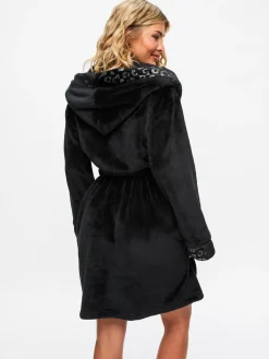 Signature Sparkle Fluffy Robe - Black
