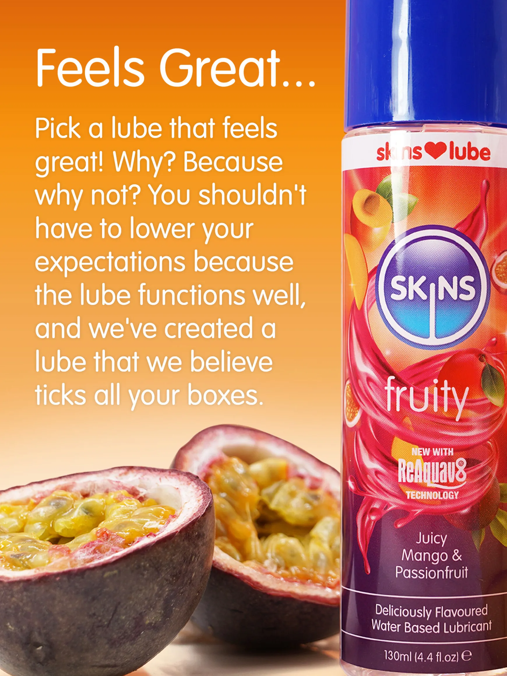 Skins Passion Fruit and Mango Flavoured Lube - 130ml