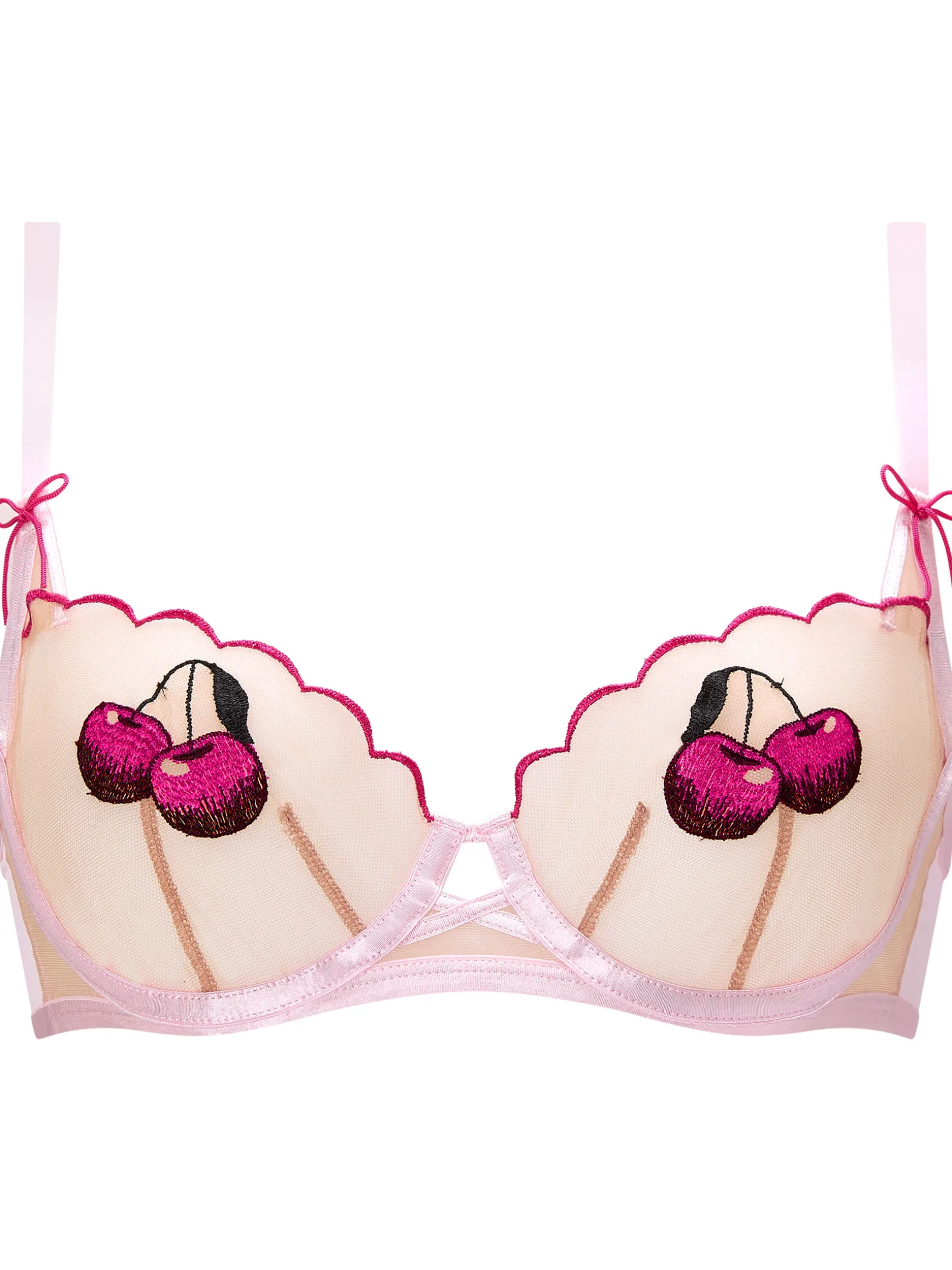 Sweet Cherry Non Padded Balcony Bra - Mid Pink