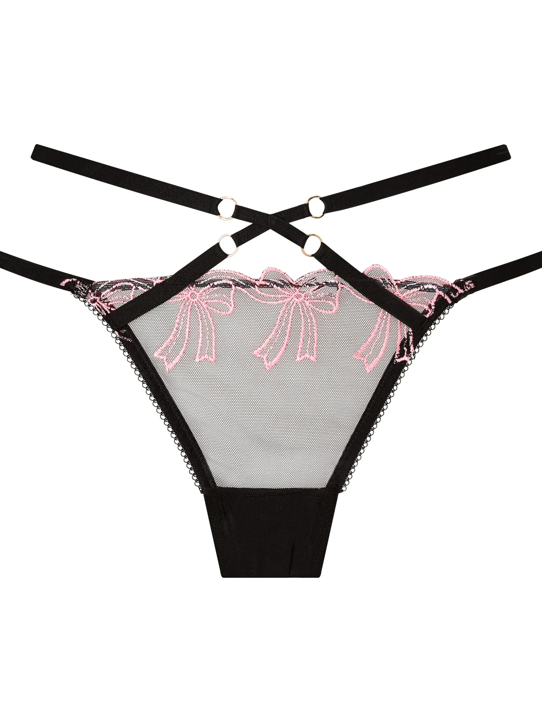 Sweet Embrace Crotchless G-String - Black
