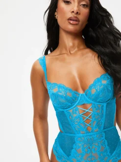 Sweet Romance Lace Lingerie Body - Blue