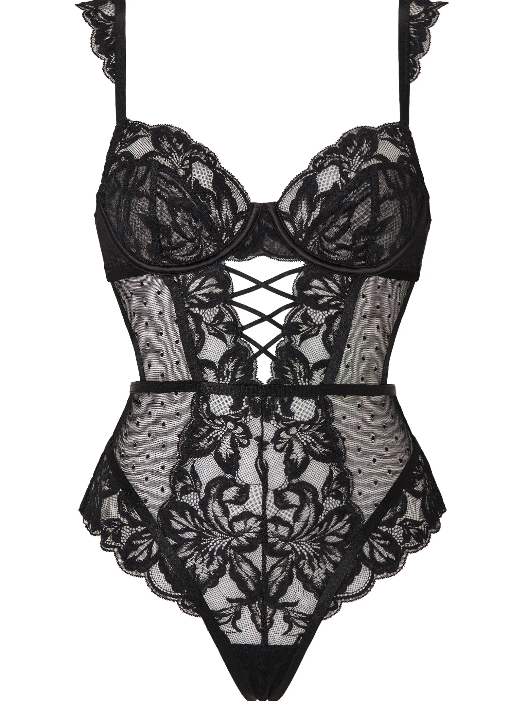 Sweet Romance Lace Underwired Lingerie Body - Black