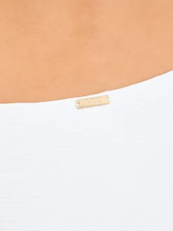 Swim Crinkle High Leg Bikini Bottom - White