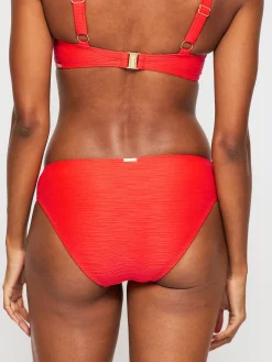 Swim Crinkle High Leg Bikini Bottom - Bright Orange