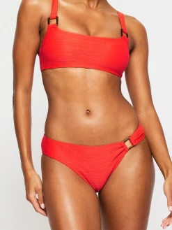 Swim Crinkle High Leg Bikini Bottom - Bright Orange