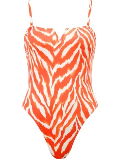 Swim Print Essential Swimsuit - Orange