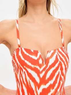 Swim Print Essential Swimsuit - Orange