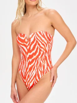 Swim Print Essential Swimsuit - Orange