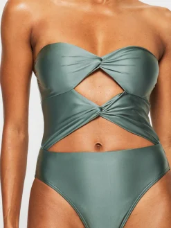 Swim Solid Collections Swimsuit - Dark Green