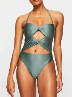 Swim Solid Collections Swimsuit - Dark Green