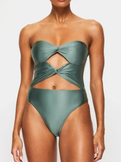 Swim Solid Collections Swimsuit - Dark Green