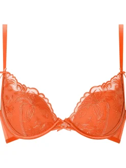 Tangerine Dream Padded Plunge Bra - Bright Orange