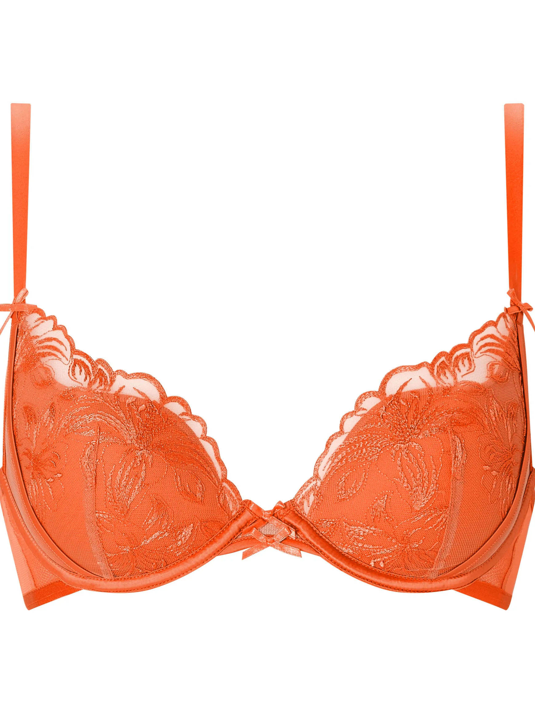 Tangerine Dream Padded Plunge Bra - Bright Orange