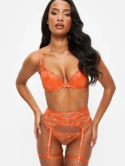 Tangerine Dream Suspender Belt - Bright Orange