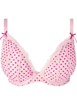 Tease & Trouble Padded Plunge Bra - Pale Pink