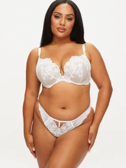 The Icon Fuller Bust Padded Plunge Bra - White