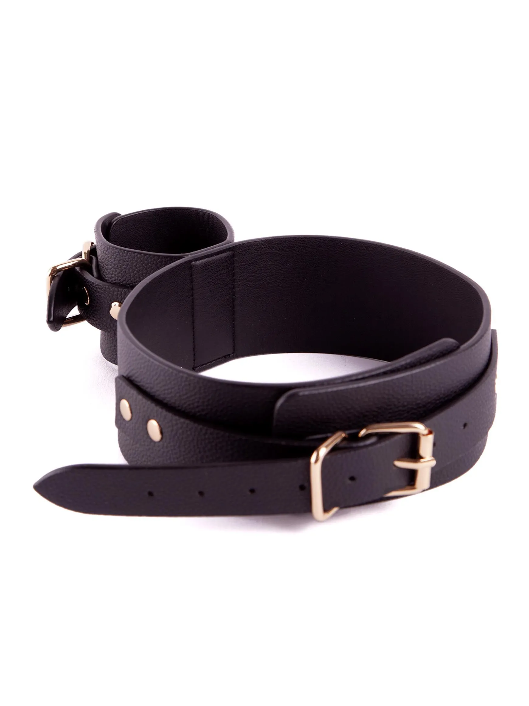 Thigh To Wrist PU Cuffs Bondage Restraint