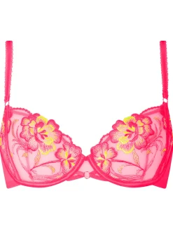 Tropical Oasis Non Padded Plunge Bra - Bright Pink