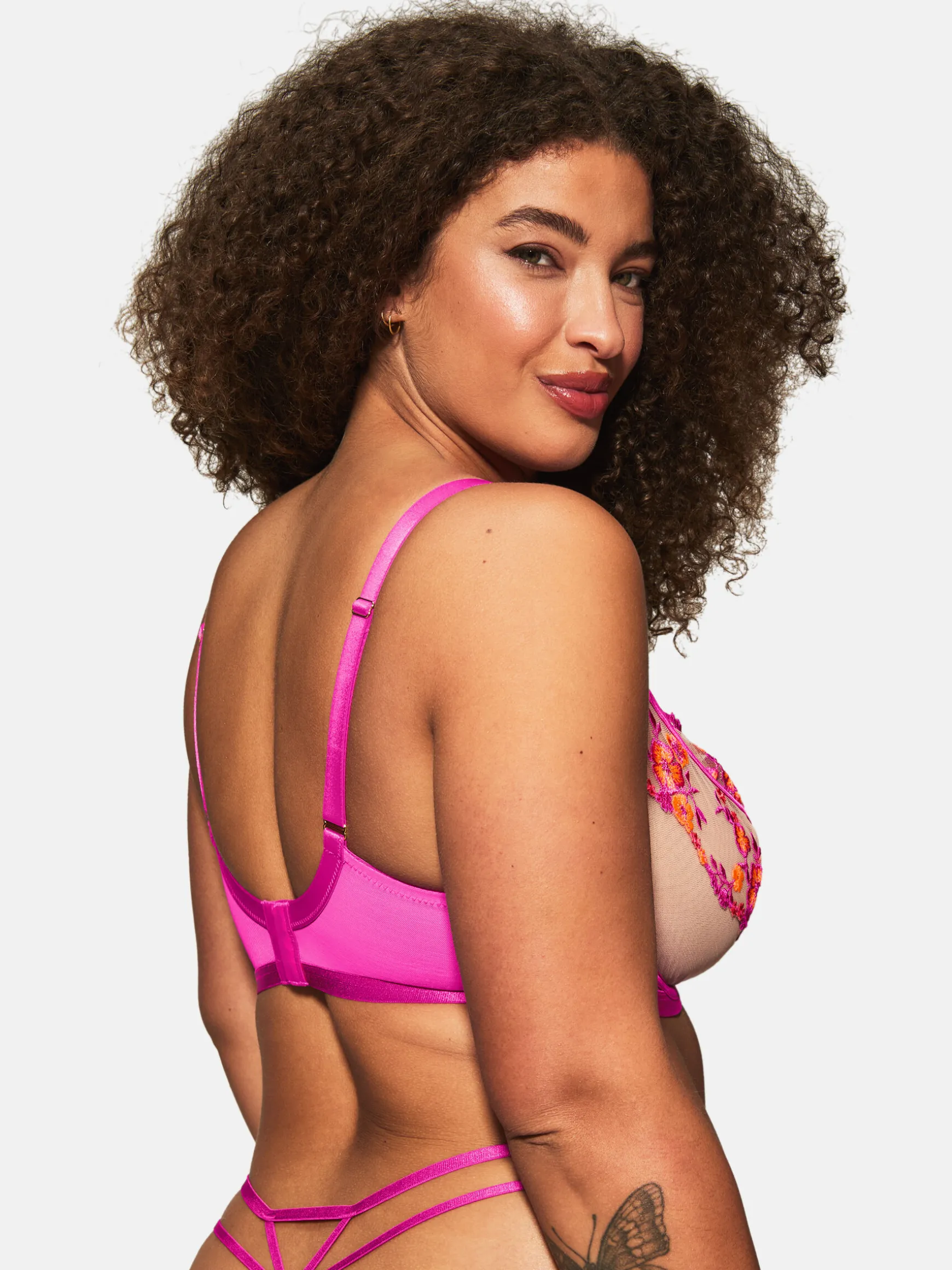 Tropical Tease Non Padded Fuller Bust Plunge Bra - Bright Pink