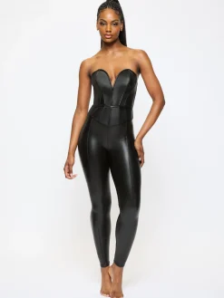 Truly PU Corset Top - Black