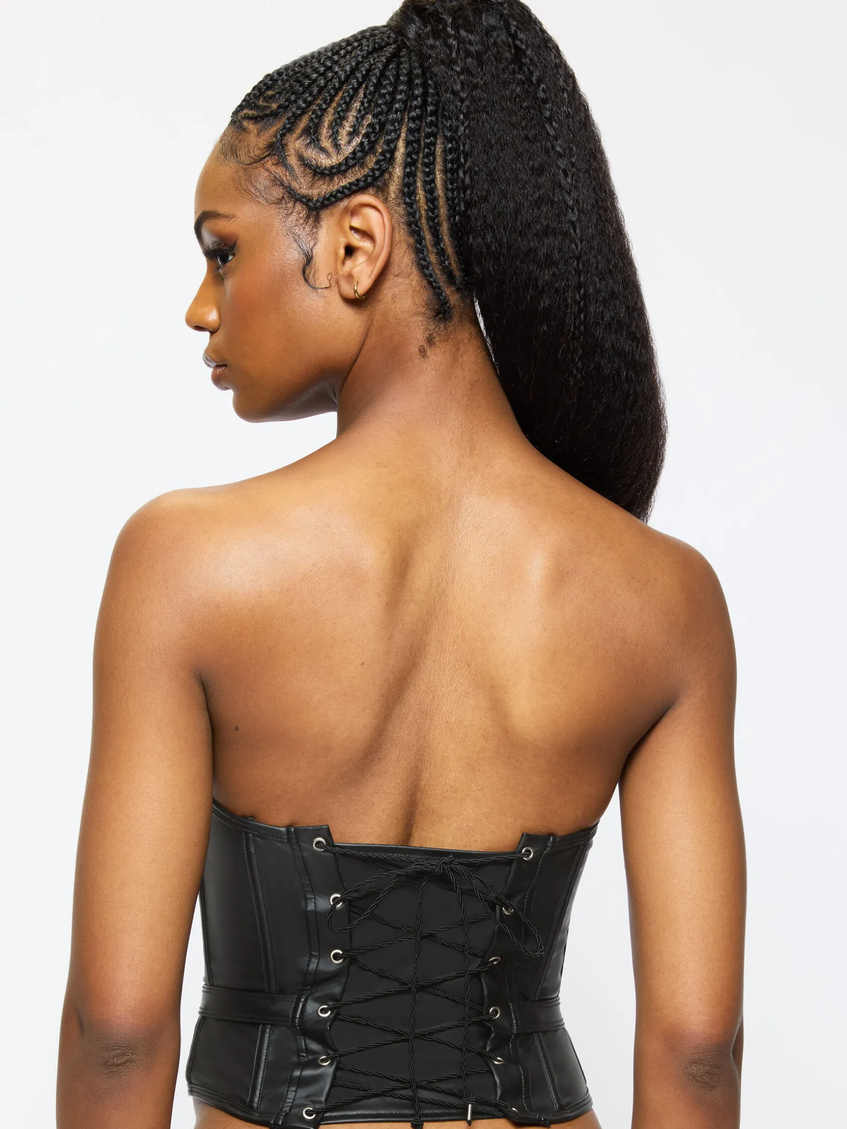Truly PU Corset Top - Black