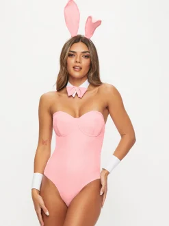 Tuxedo Bunny 4 Piece Costume with Ears - Pale Pink