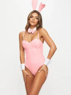 Tuxedo Bunny 4 Piece Costume with Ears - Pale Pink