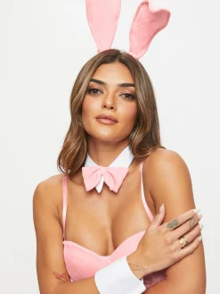 Tuxedo Bunny 4 Piece Costume with Ears - Pale Pink