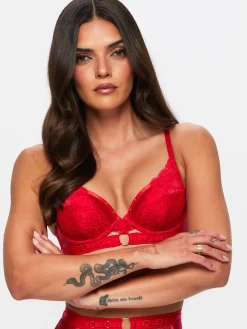 Undisputed Padded Plunge Bra - Red