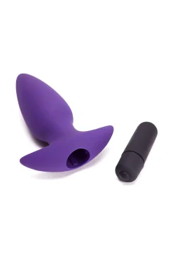 Vibrating Silicone Butt Plug with Removable Bullet