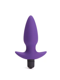 Vibrating Silicone Butt Plug with Removable Bullet