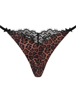 Wild Romance Animal Print Satin Lace G-String - Multi