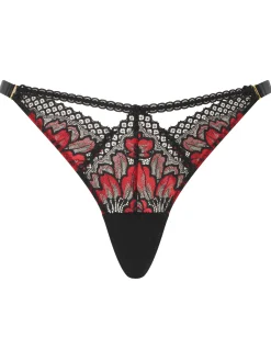 Yours Truly Thong - Black/Red